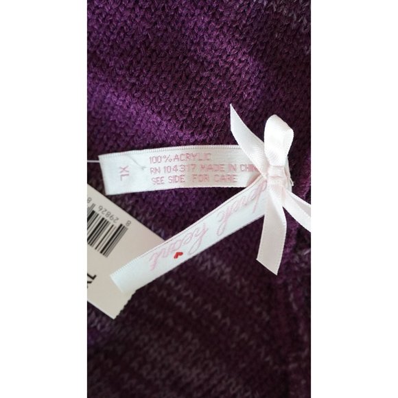 Y2K Derek Heart Vintage Purple Sweater Dress Juniors Size XL Crocheted Boho Heat - Picture 4 of 14